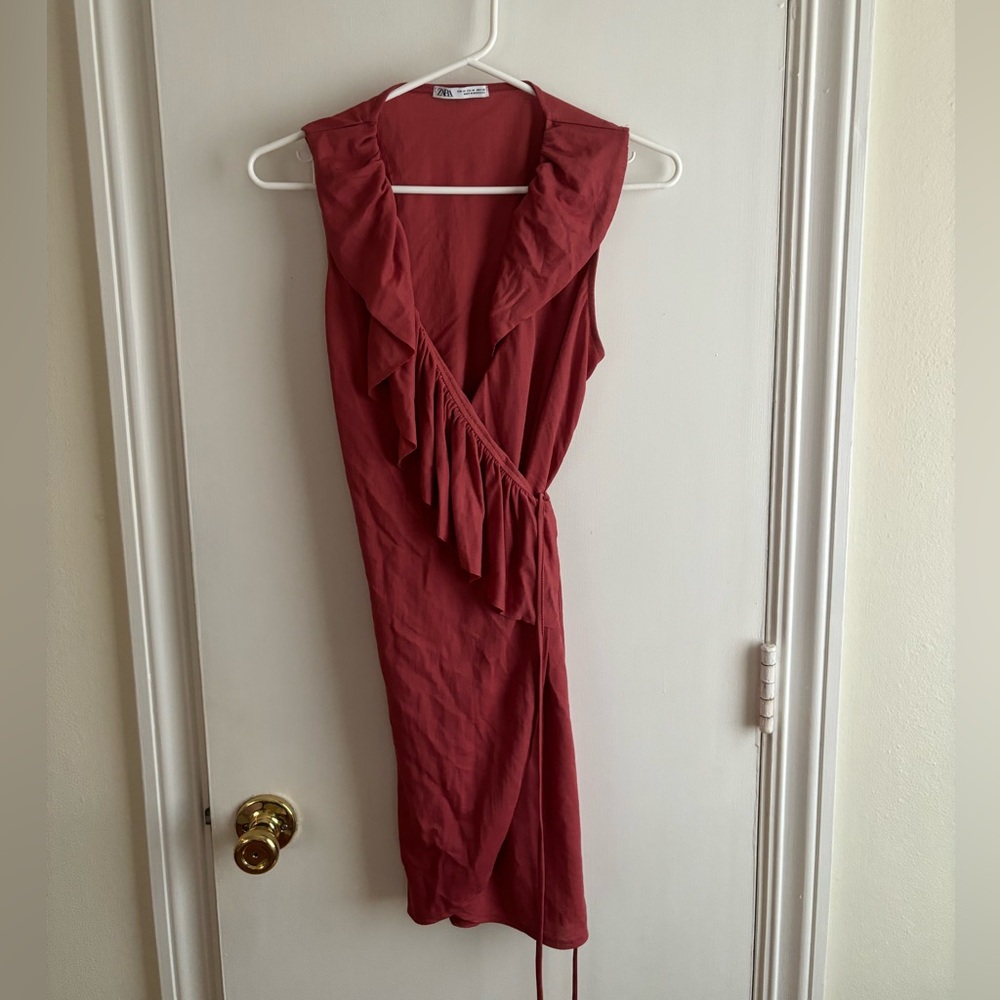Zara Pink Ruffle Dress - Picture 4 of 5
